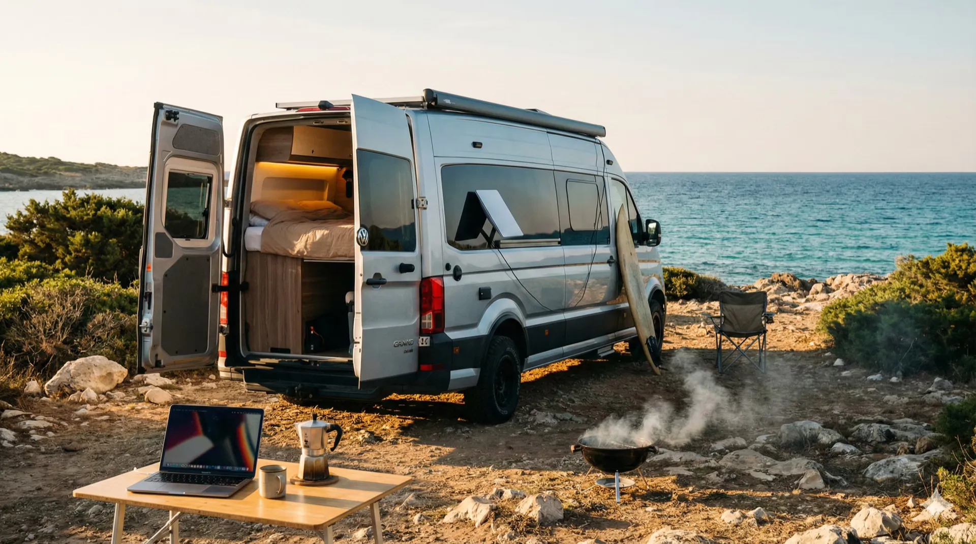 Nomad Camper MAN TGE — obóz nad morzem